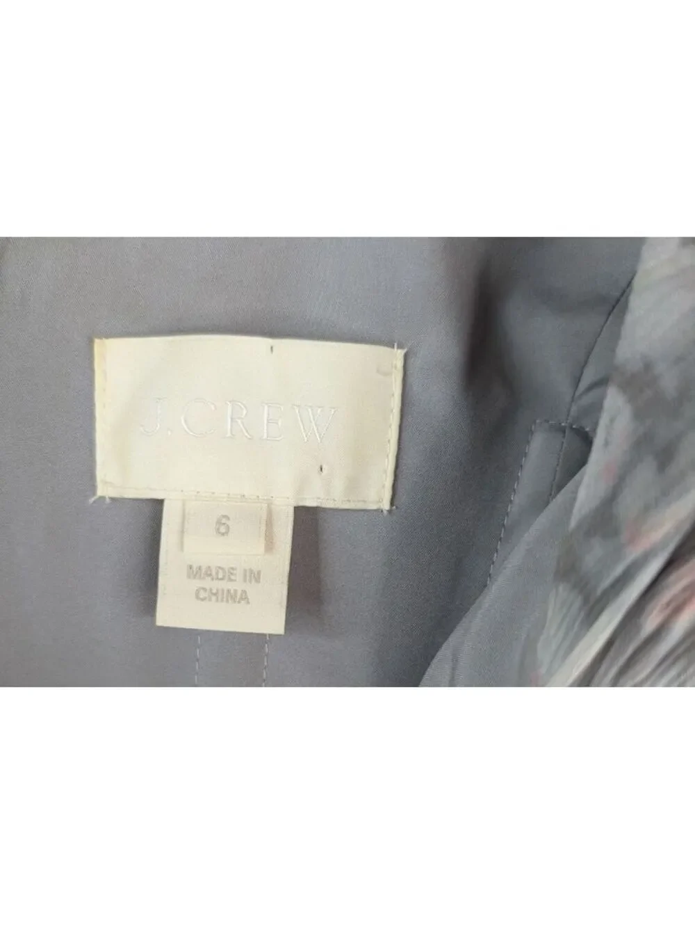 J.Crew Heidi Silk Chiffon Watercolor Short Dress in Smoke Grey Blush Size 6